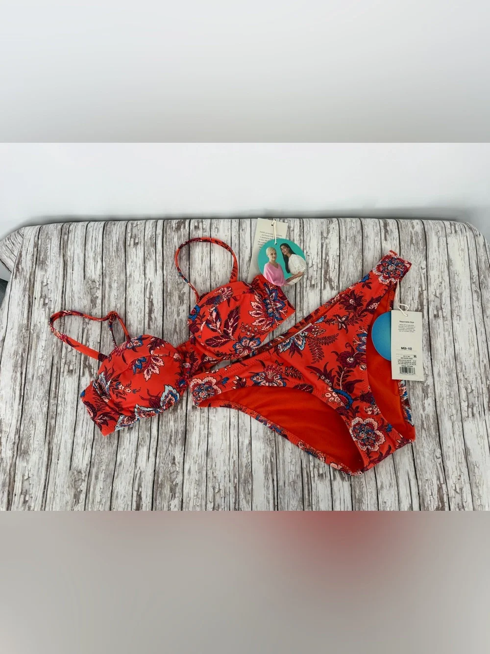 BWT Red Floral Bikini Set - Women Swim